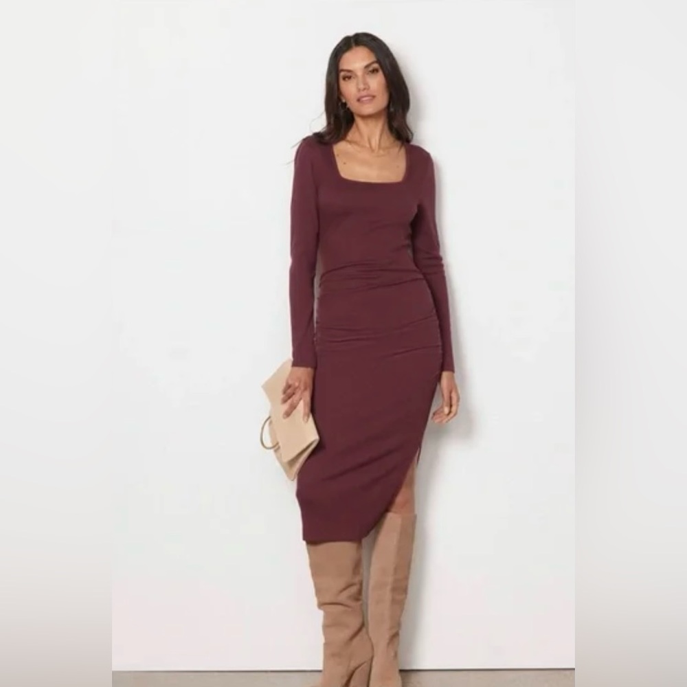MICHAEL STARS NWOT NATALIE SQUARE NECK MIDI DRESS - Picture 5 of 8